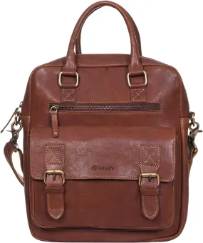 VALENCHI Leather Messenger Bag For Men - Laptop Messenger Briefcase & Shoulder Bag-Office, Work, Travel