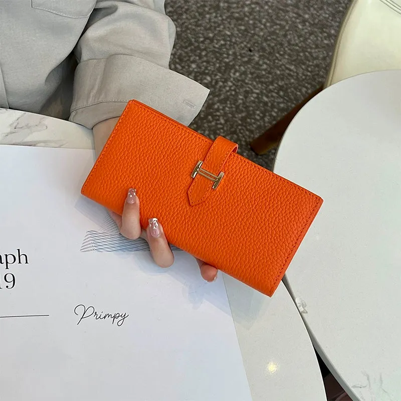 Women's Leather Multi-Functional Foldable Exquisite High-End Wallet