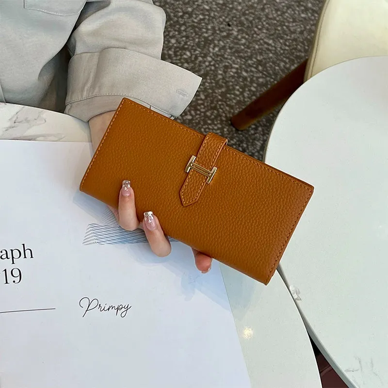 Women's Leather Multi-Functional Foldable Exquisite High-End Wallet