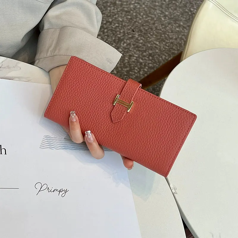 Women's Leather Multi-Functional Foldable Exquisite High-End Wallet