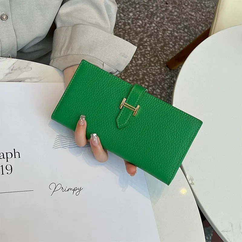 Women's Leather Multi-Functional Foldable Exquisite High-End Wallet