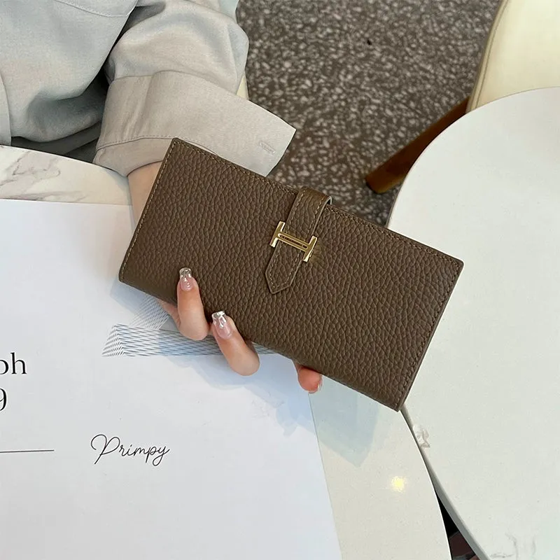 Women's Leather Multi-Functional Foldable Exquisite High-End Wallet