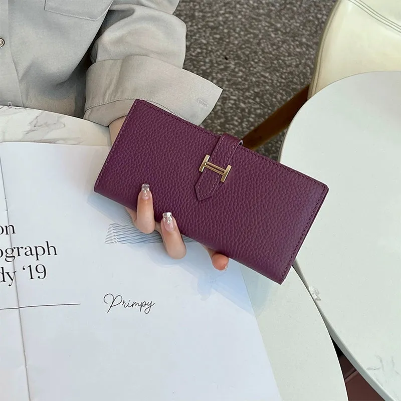 Women's Leather Multi-Functional Foldable Exquisite High-End Wallet