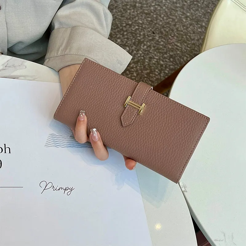 Women's Leather Multi-Functional Foldable Exquisite High-End Wallet