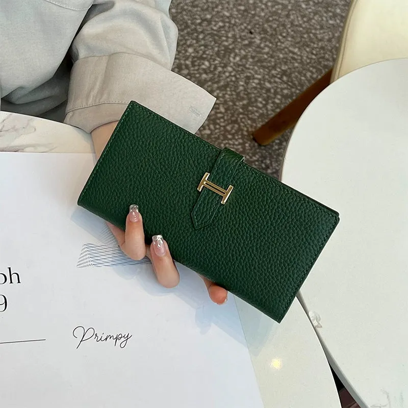 Women's Leather Multi-Functional Foldable Exquisite High-End Wallet