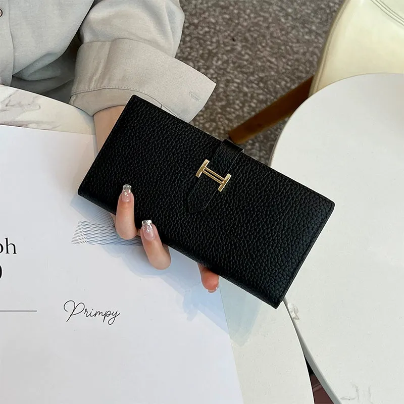 Women's Leather Multi-Functional Foldable Exquisite High-End Wallet